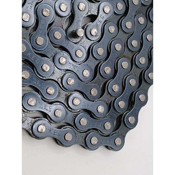 VINTAGE KEC (Japan) BMX CHAIN 80's OLD SCHOOL - K.E.C. Ver. 7.D Black 104 LINKS - Picture 10 of 11
